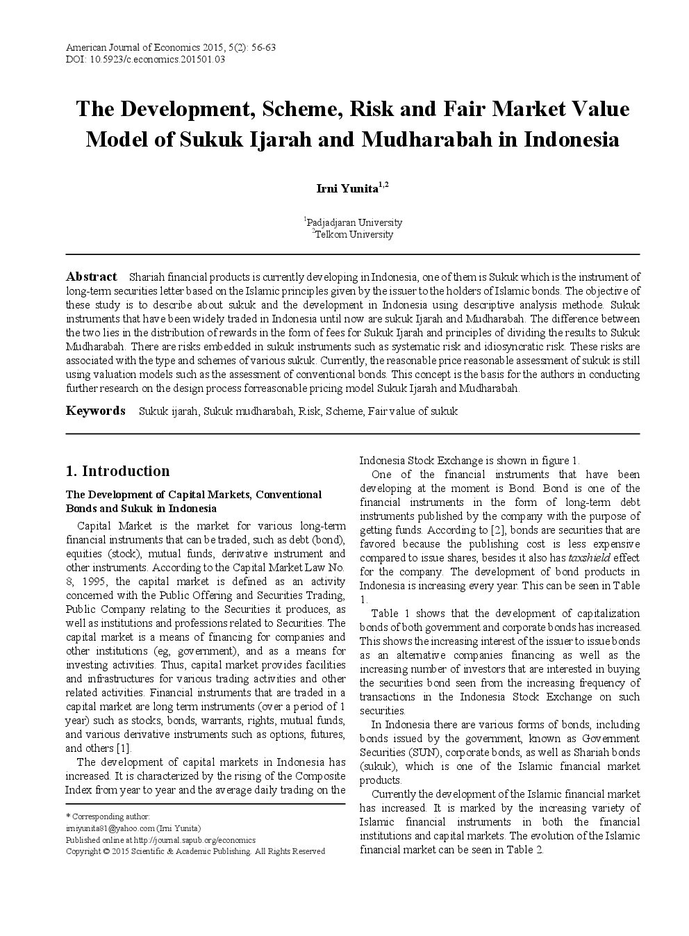 The Development, Scheme, Risk And Fair Market Value Model Of Sukuk Ijarah And Mudharabah In Indonesia - Page 2