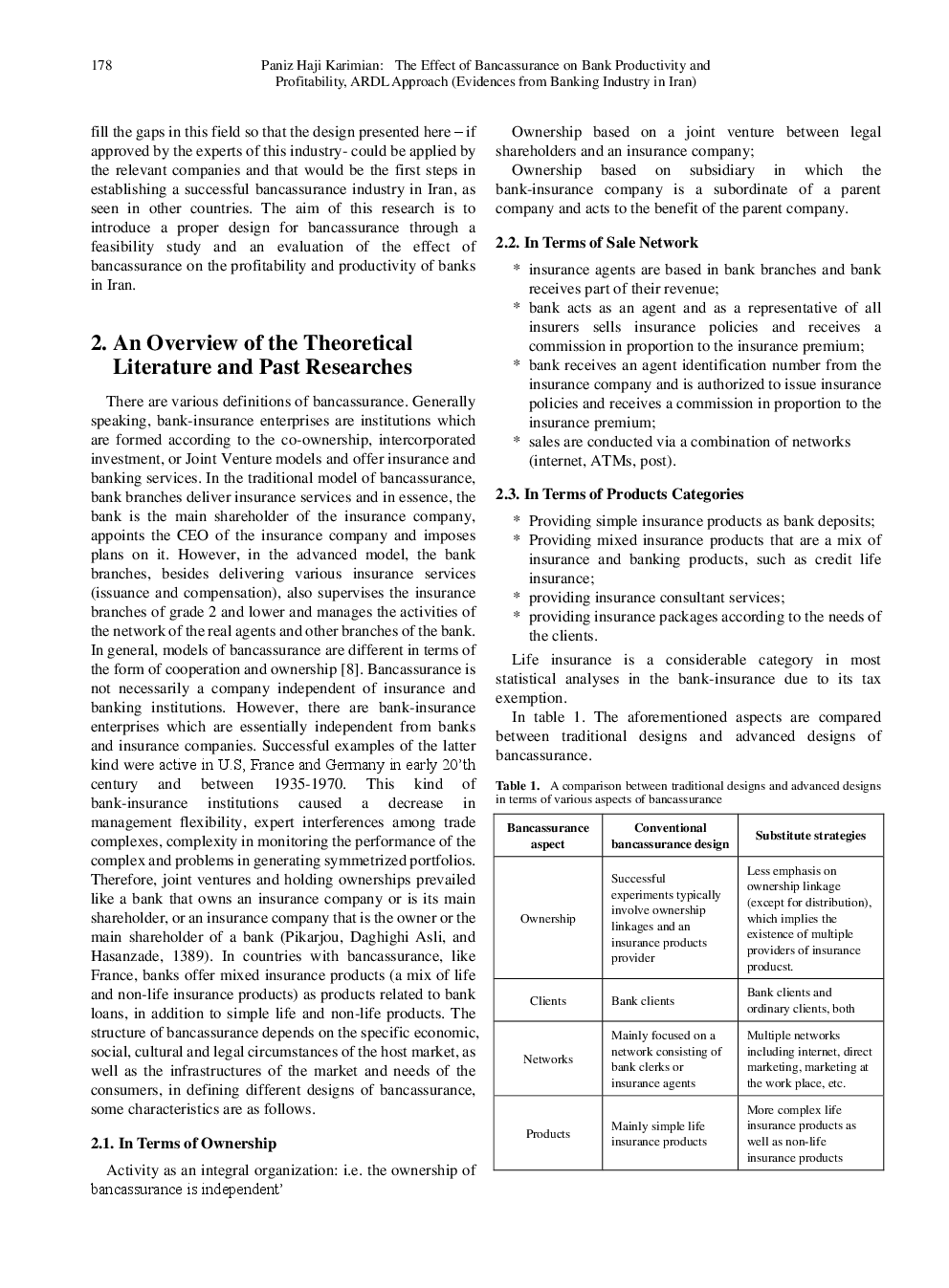 The Effect Of Bancassurance On Bank Productivity And Profitability, ARDL Approach (Evidences From Banking Industry In Iran) - Page 3