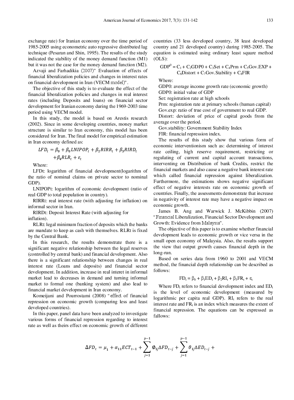 The Effect Of Financial Liberalization On Financial Development In Iran - Page 4