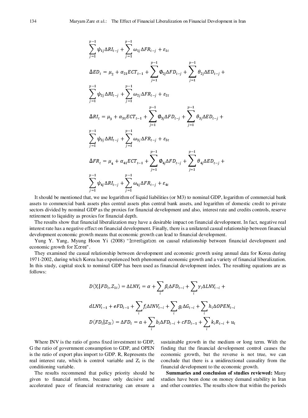 The Effect Of Financial Liberalization On Financial Development In Iran - Page 5