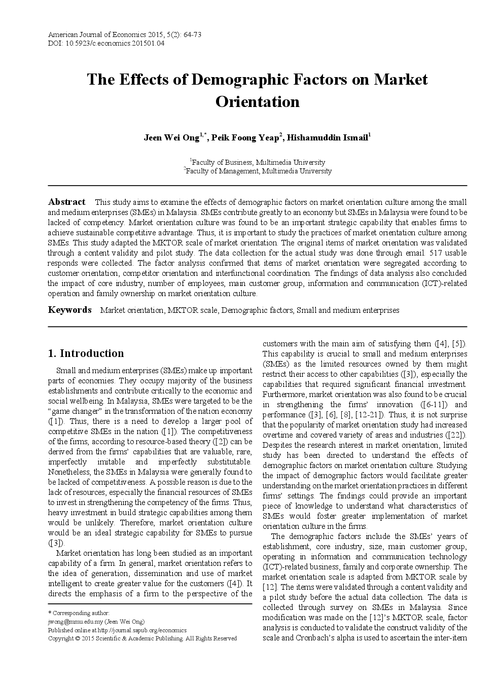 The Effects Of Demographic Factors On Market Orientation - Page 2