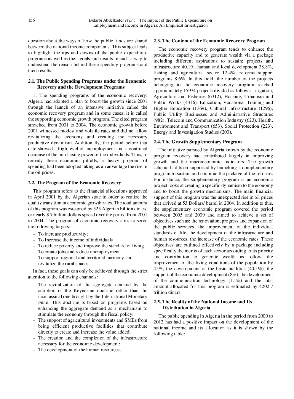 The Impact Of The Public Expenditure On Employment And Income In Algeria An Empirical Investigation - Page 3