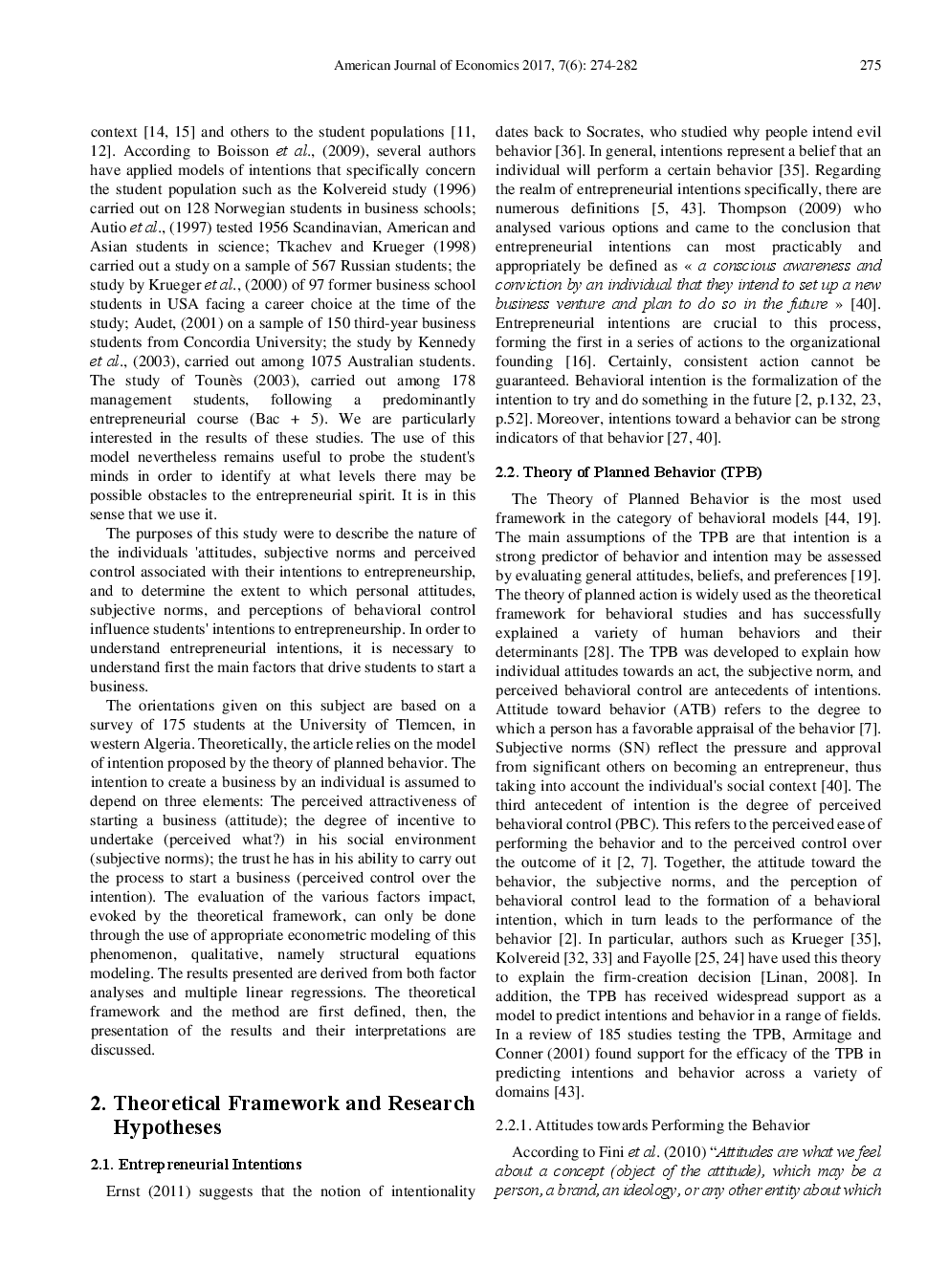 The Influence Of Attitude, Subjective Norms And Perceived Behavior Control On Entrepreneurial Intentions Case Of Algerian Students - Page 3