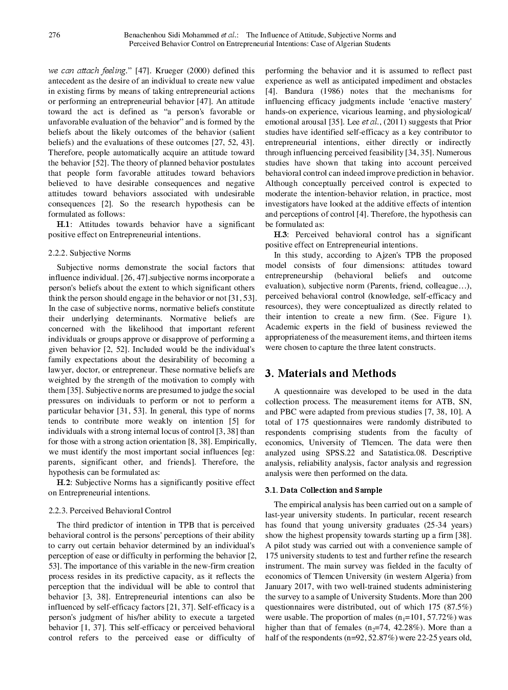 The Influence Of Attitude, Subjective Norms And Perceived Behavior Control On Entrepreneurial Intentions Case Of Algerian Students - Page 4