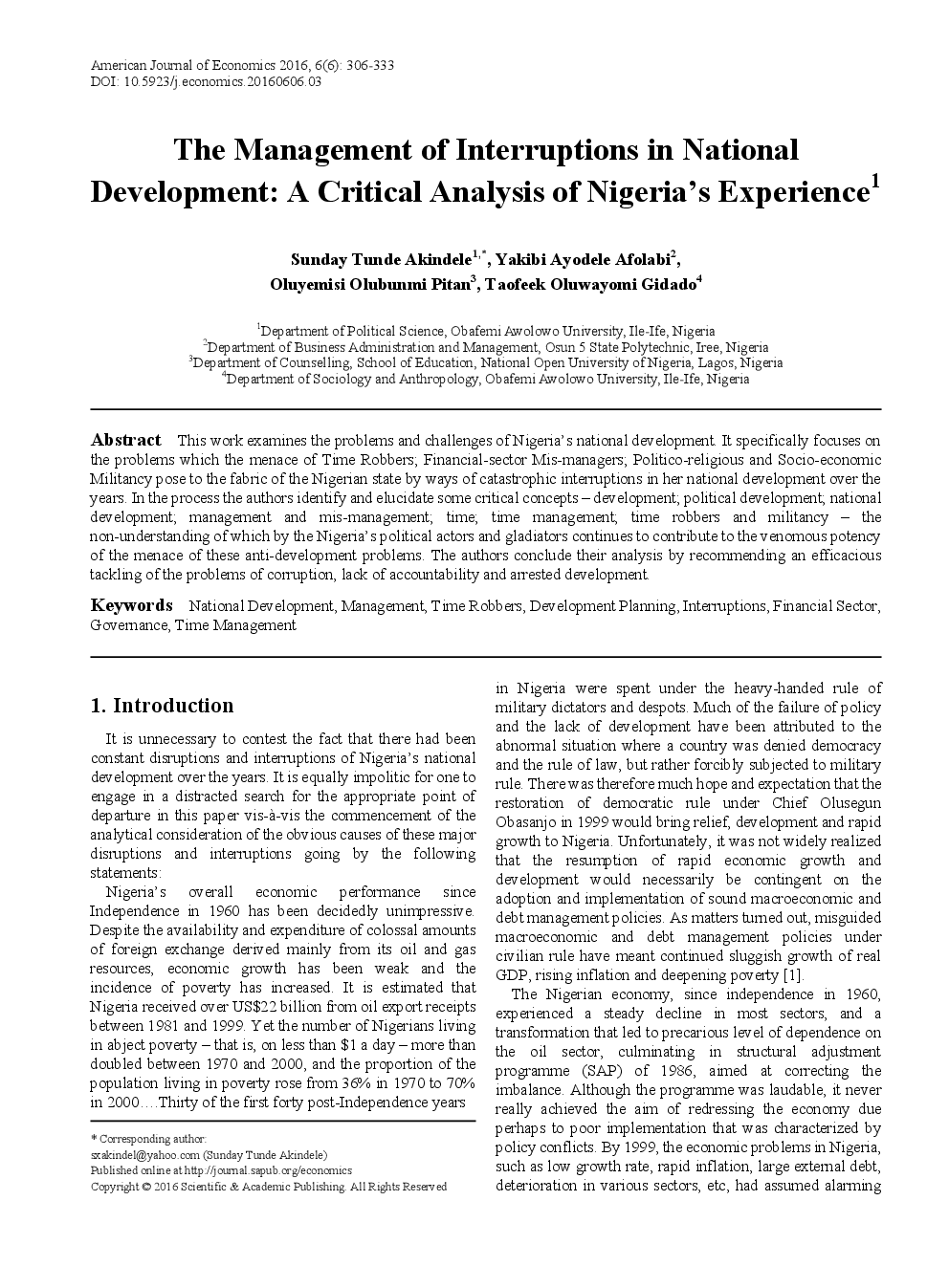 The Management Of Interruptions In National Development A Critical Analysis Of Nigeria's Experience1 - Page 2