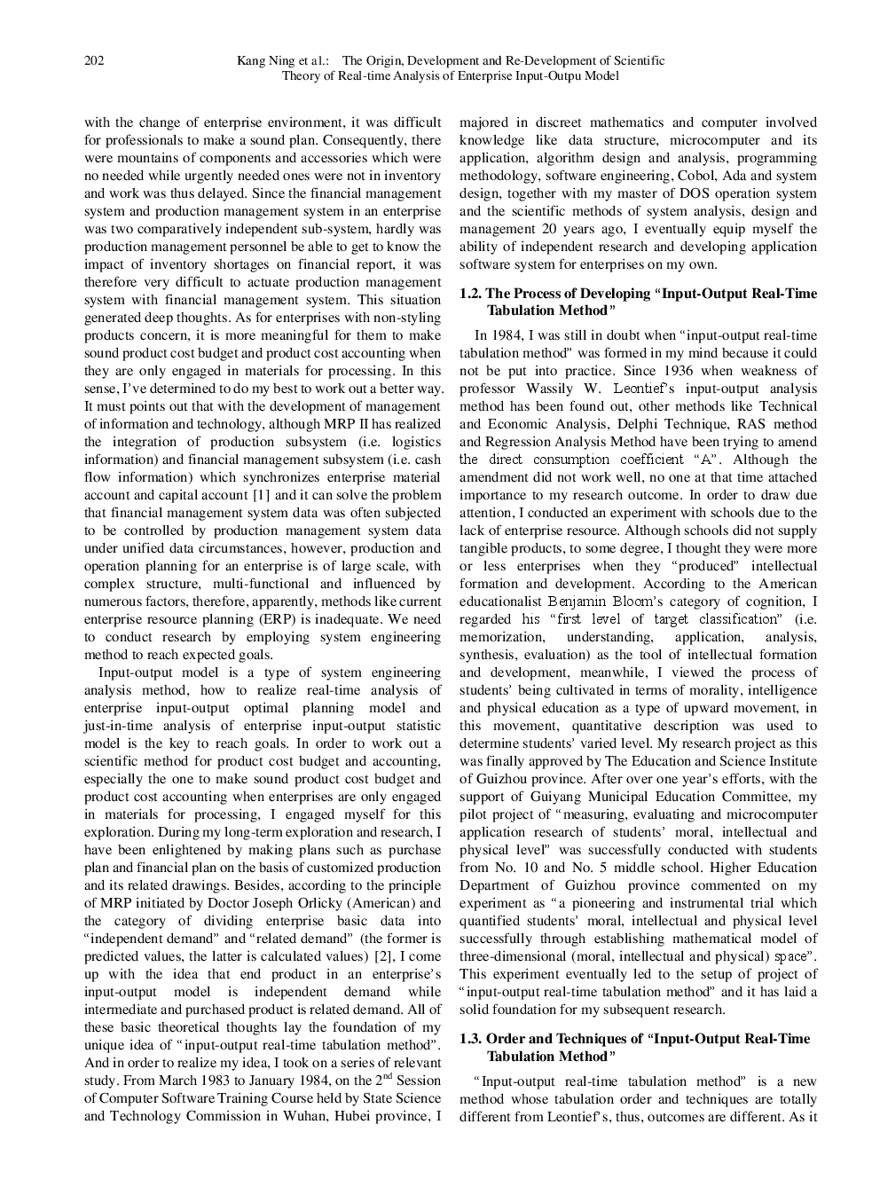 The Origin, Development And Re-Development Of Scientific Theory Of Real-Time Analysis Of Enterprise Input-Outpu Model - Page 4