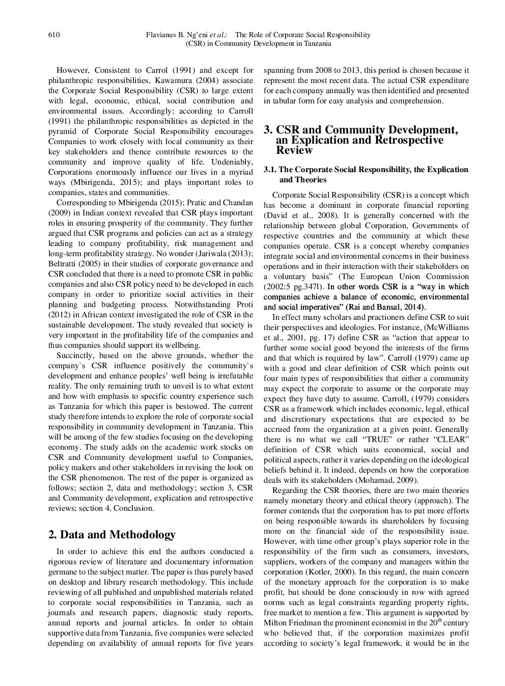 The Role Of Corporate Social Responsibility (CSR) In Community Development In Tanzania - Page 3