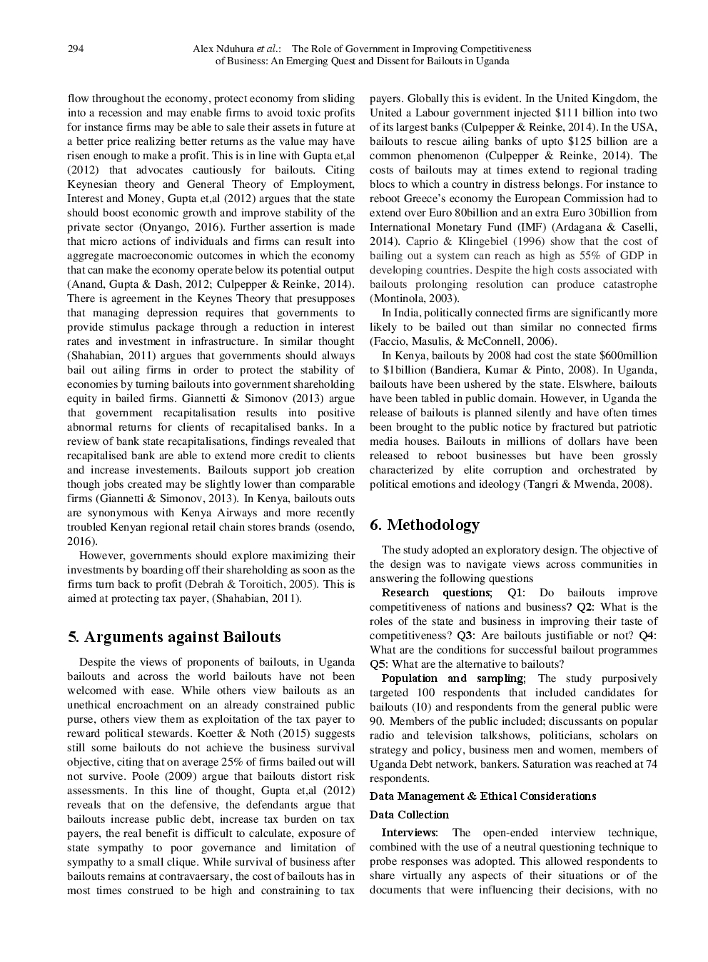 The Role Of Government In Improving Competitiveness Of Business An Emerging Quest And Dissent For Bailouts In Uganda - Page 4