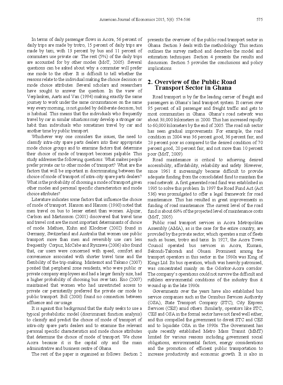 Transport Choice Of Spare Parts Dealers In Accra, Ghana - Page 3