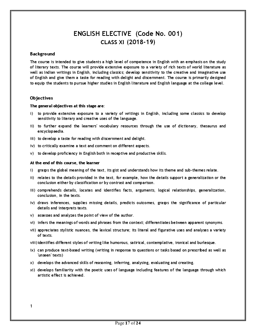 CBSE Curriculum For Class XI 2018-19 - Page 2