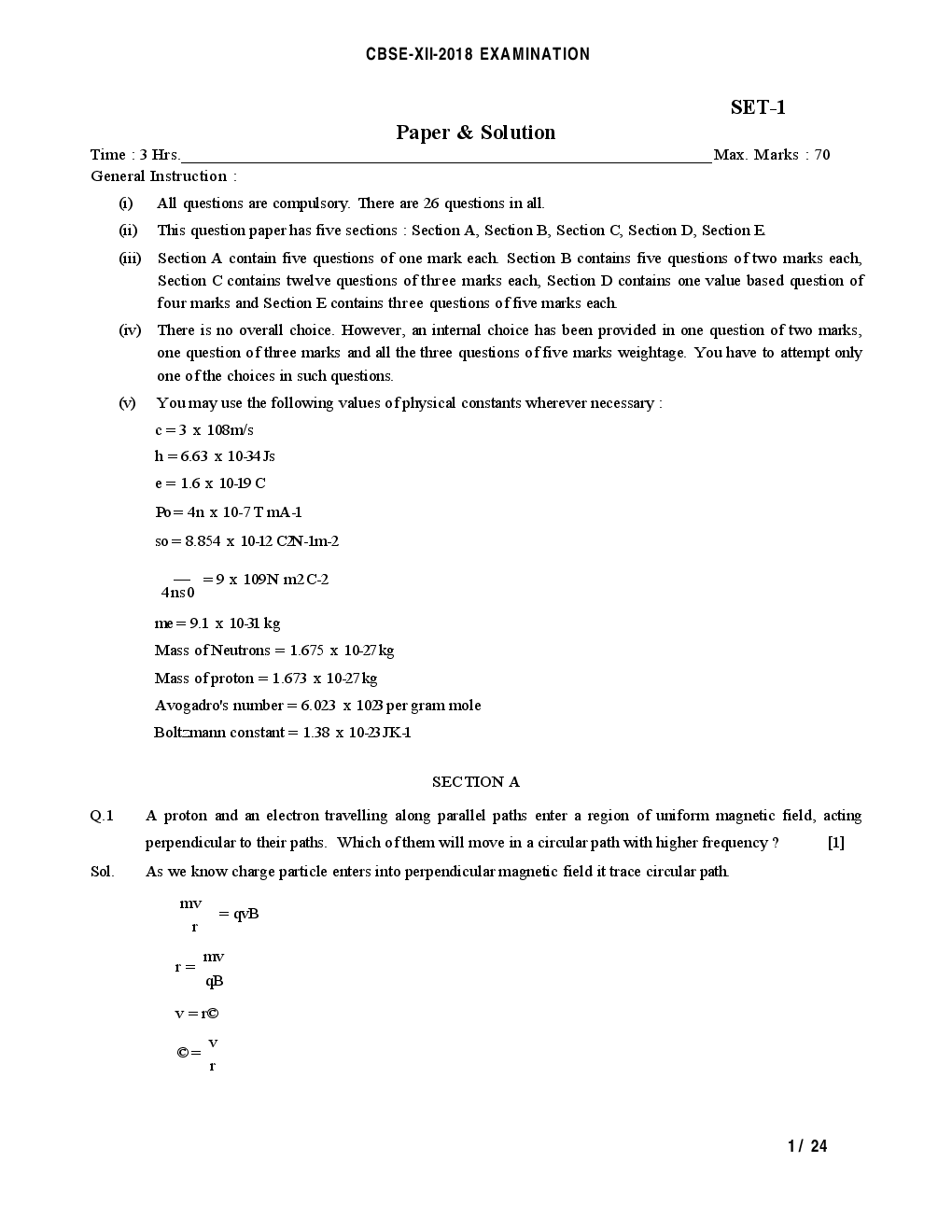 CBSE Board Class XII Physics Previous Year Question Paper With Solutions 2013 To 2018 - Page 2