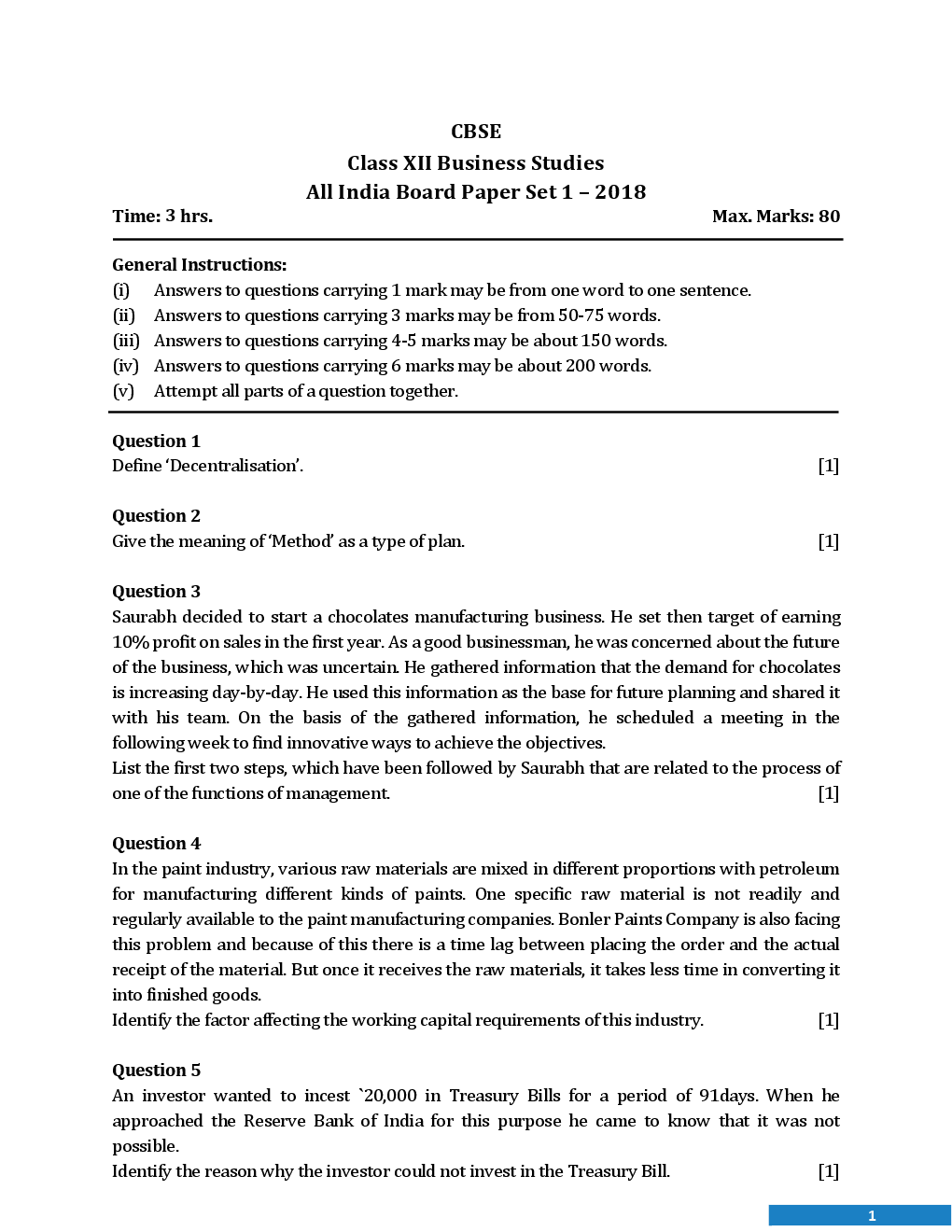 CBSE Board Class XII Business Studies Previous Year Question Paper With Solutions 2013 To 2018 - Page 2