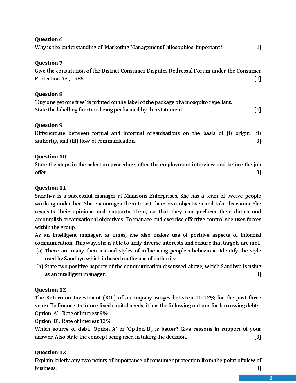 CBSE Board Class XII Business Studies Previous Year Question Paper With Solutions 2013 To 2018 - Page 3