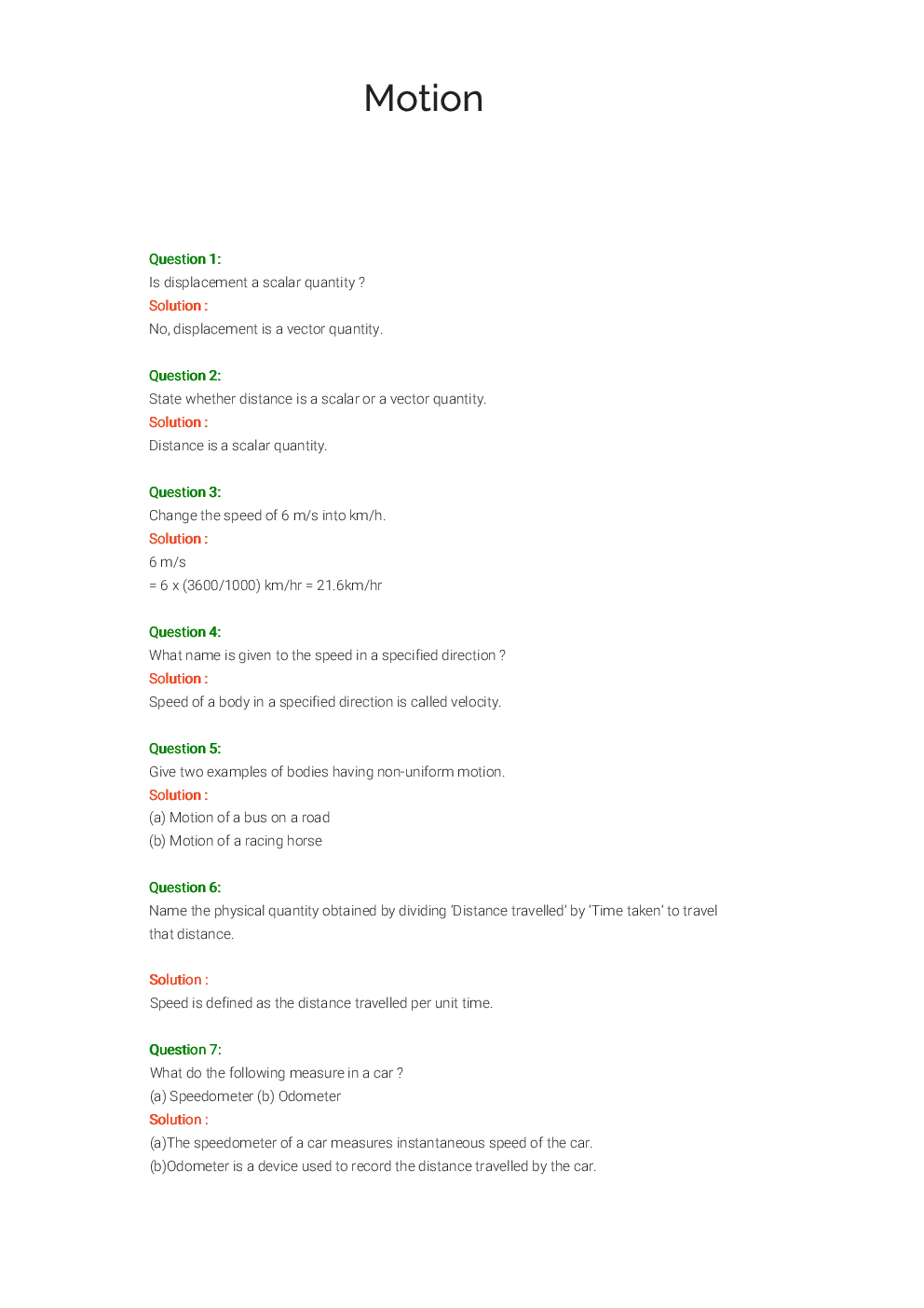 Lakhmir Singh & Manjit Kaur Solution Physics For Class - IX - Page 2