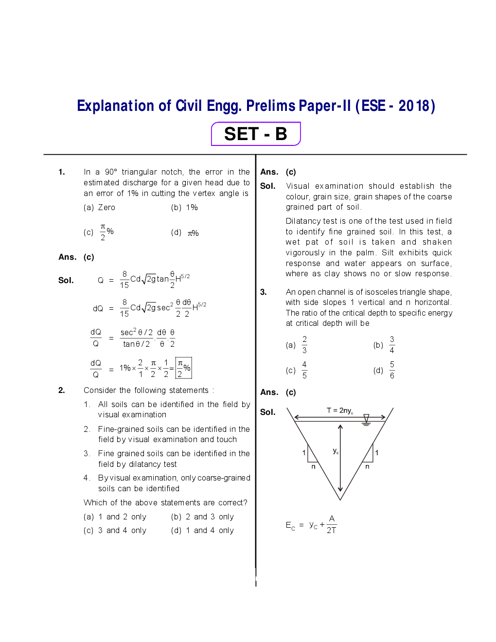 Civil Engineering Prelims Paper With Solutions (ESE - 2017 & 2018) - Page 2