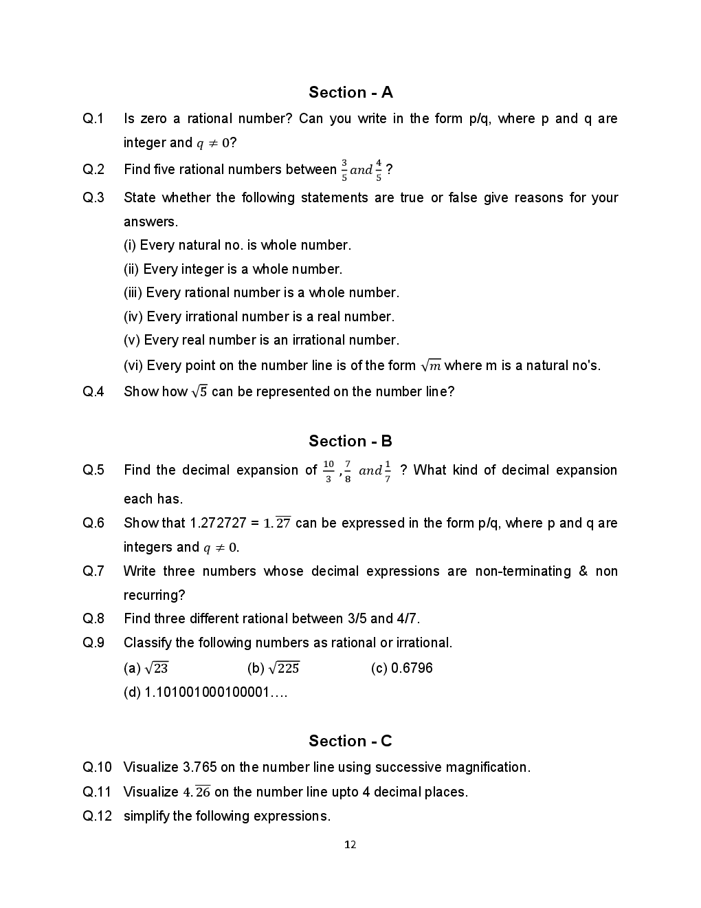 NCERT Notes Mathematics For Class IX - Page 3