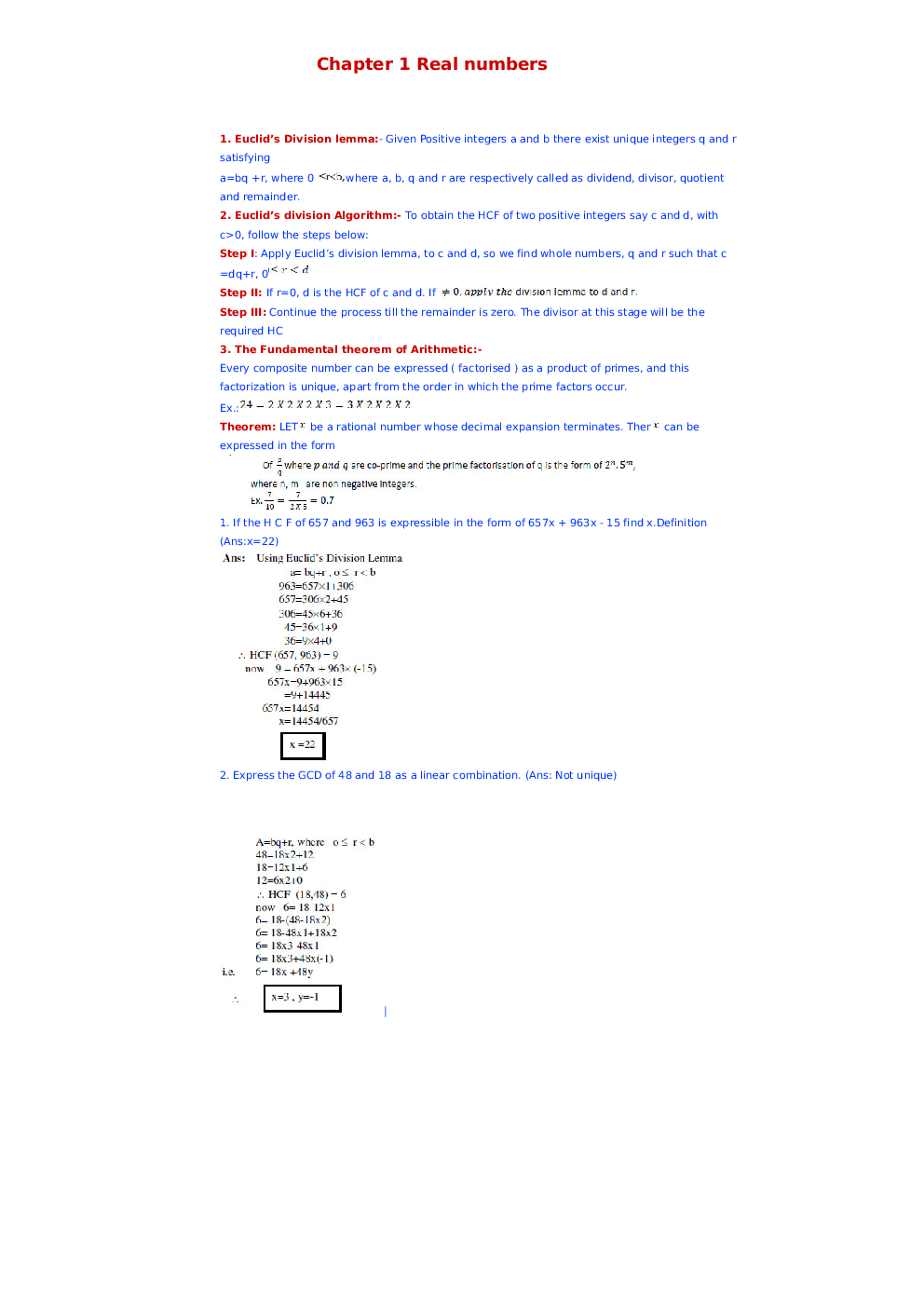 NCERT Notes Mathematics For Class X - Page 2