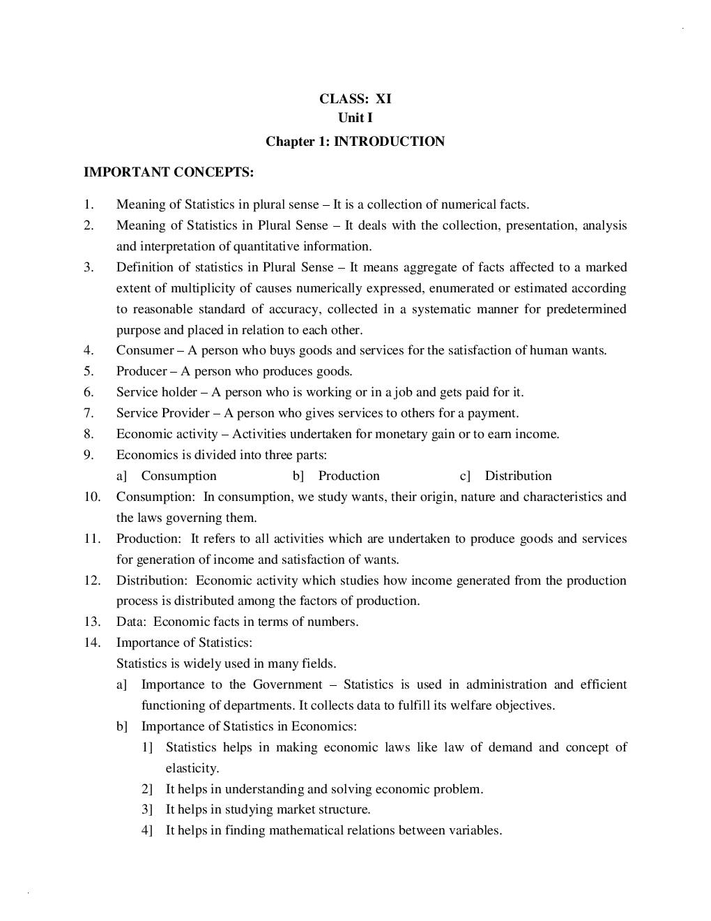 NCERT Notes Economics For Class XI - Page 2