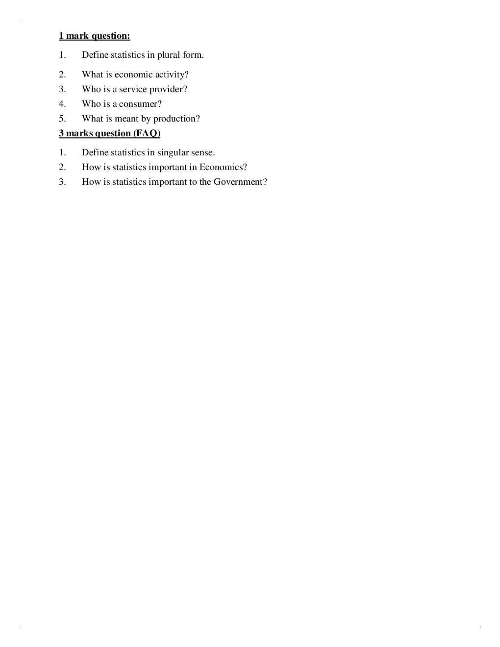 NCERT Notes Economics For Class XI - Page 3