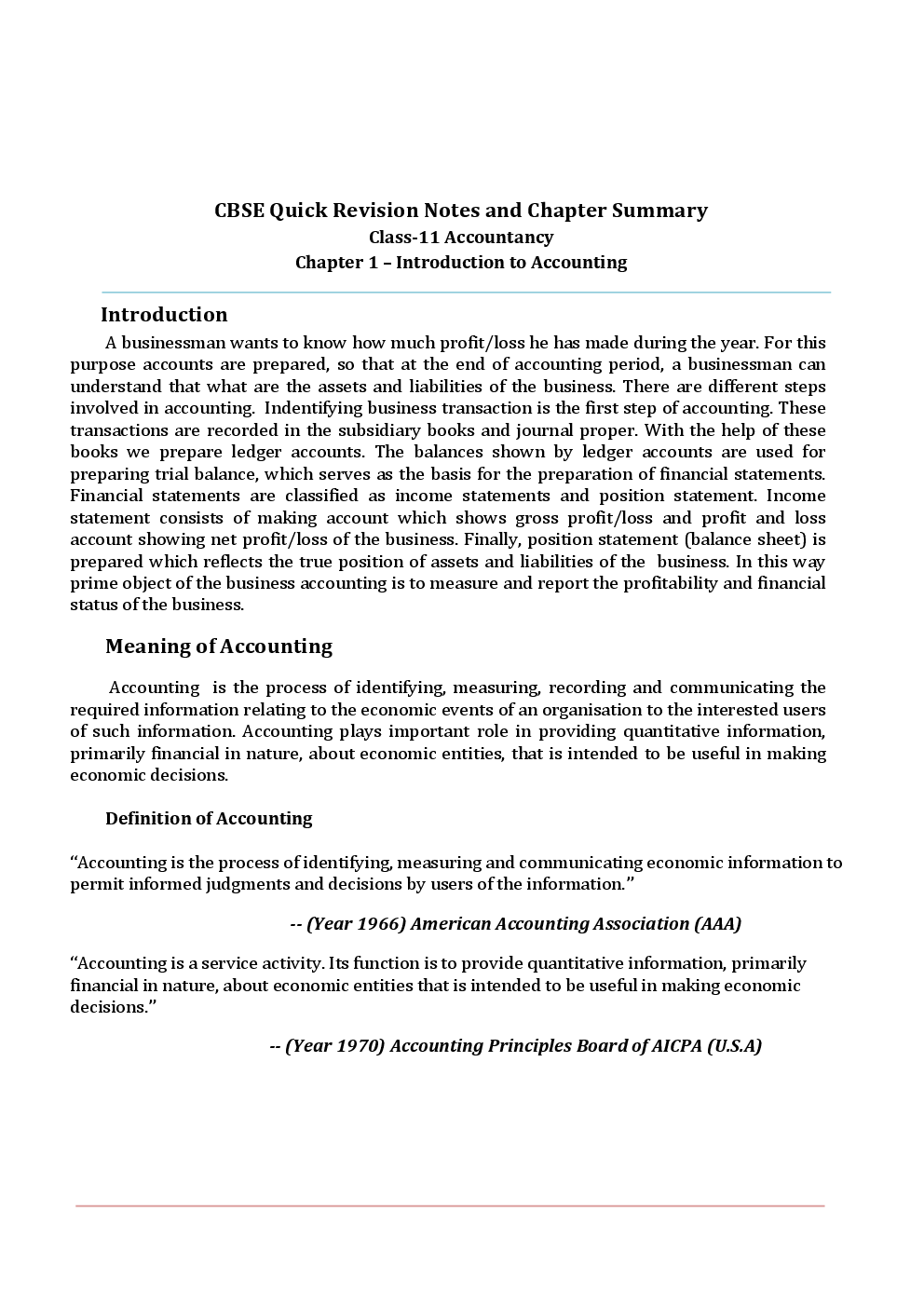 NCERT Notes Accountancy For Class XI - Page 2