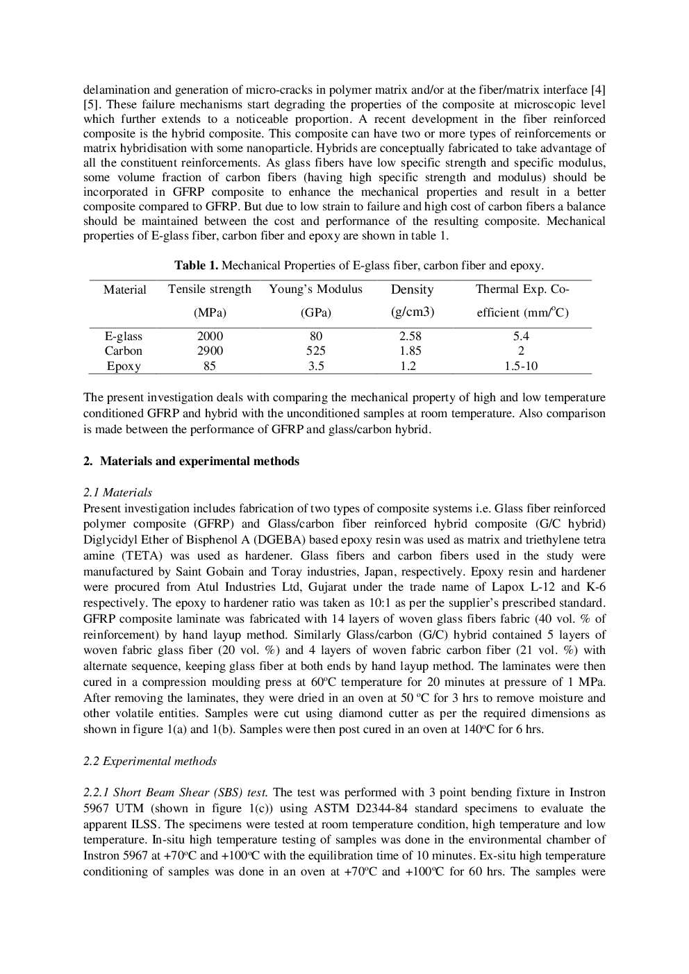 A Comparative Study Of The Mechanical Performance Of Glass And Glass Carbon Hybrid Polymer Composites At Different Temperature environments - Page 3