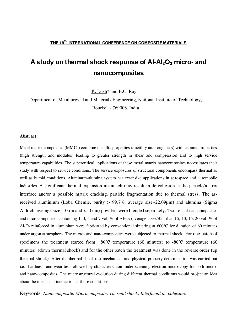 A Study On Thermal Shock Response Of Al-Al2O3 Micro- And Nanocomposites - Page 2