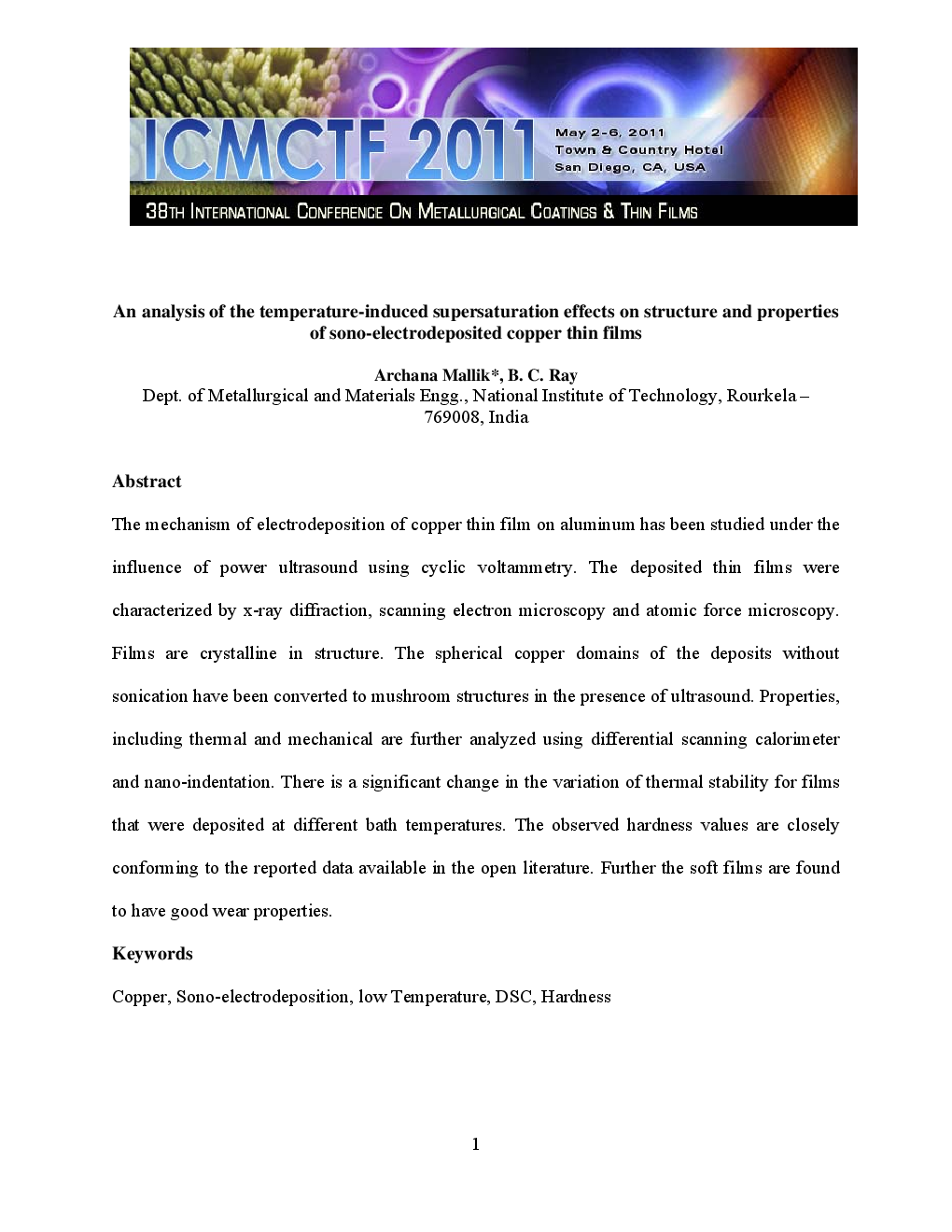 An Analysis Of The Temperature-Induced Supersaturation Effects On Structure And Properties Of Sono-Electrodeposited Copper Thin Films - Page 2
