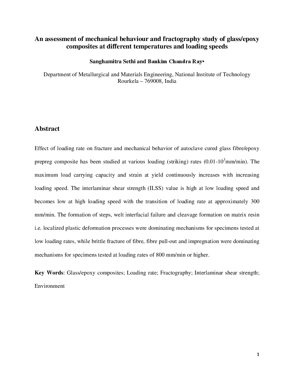 An Assessment Of Mechanical Behaviour And Fractography Study Of Glassepoxy Composites At Different Temperatures And Loading Speeds - Page 2