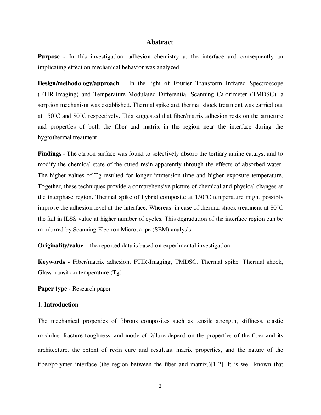 Assessment Of Adhesion Chemistry At The Fiberpolymer Interface And Evaluation Of Mechanical Behavior Of FRP Composites - Page 3