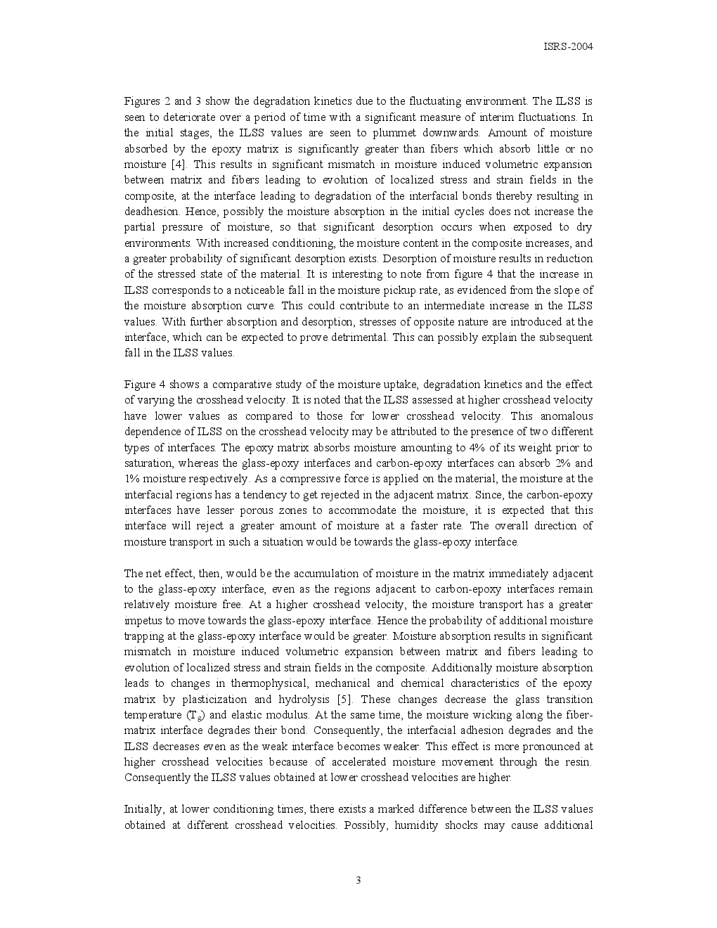 Assessment Of Interlaminar Shear Strength Of Hybrid Composites Subjected To A Fluctuating Humid Environment - Page 4