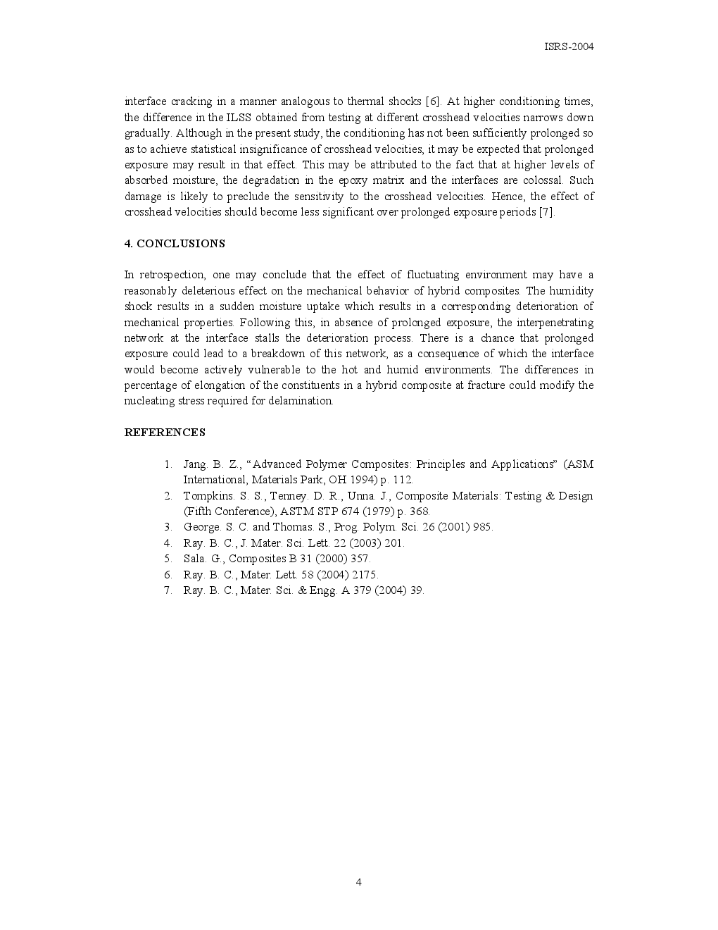 Assessment Of Interlaminar Shear Strength Of Hybrid Composites Subjected To A Fluctuating Humid Environment - Page 5