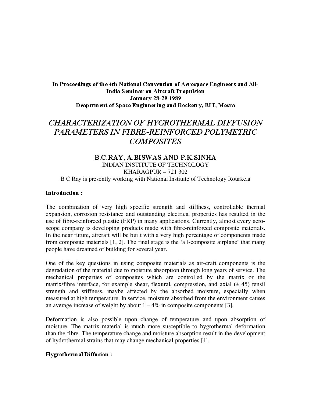 Characterization Of Hygrothermal Diffusion Parameters In Fibre Reinforced Polymeric Composites - Page 2