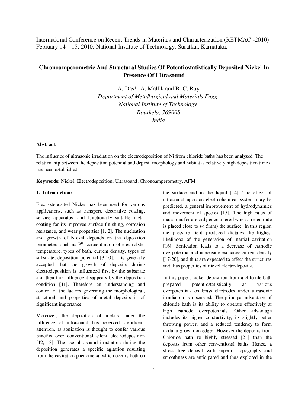 Chronoamperometric And Structural Studies Of Potentiostatistically Deposited Nickel In Presence Of Ultrasound - Page 2