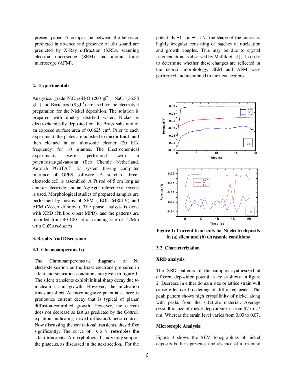 Chronoamperometric And Structural Studies Of Potentiostatistically Deposited Nickel In Presence Of Ultrasound - Page 3