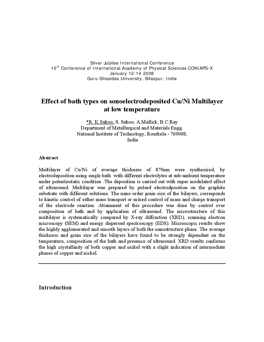 Effect Of Bath Types On Sonoelectrodeposited CuNi Multilayer At Low Temperature - Page 2