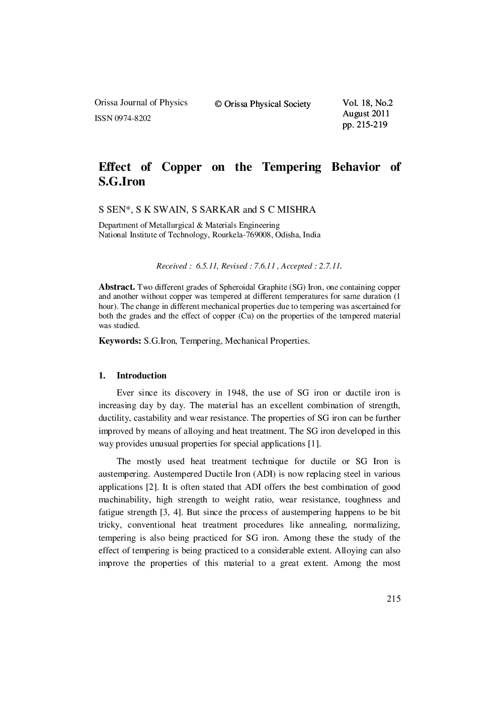 Effect Of Copper On The Tempering Behavior Of S.G.Iron - Page 2