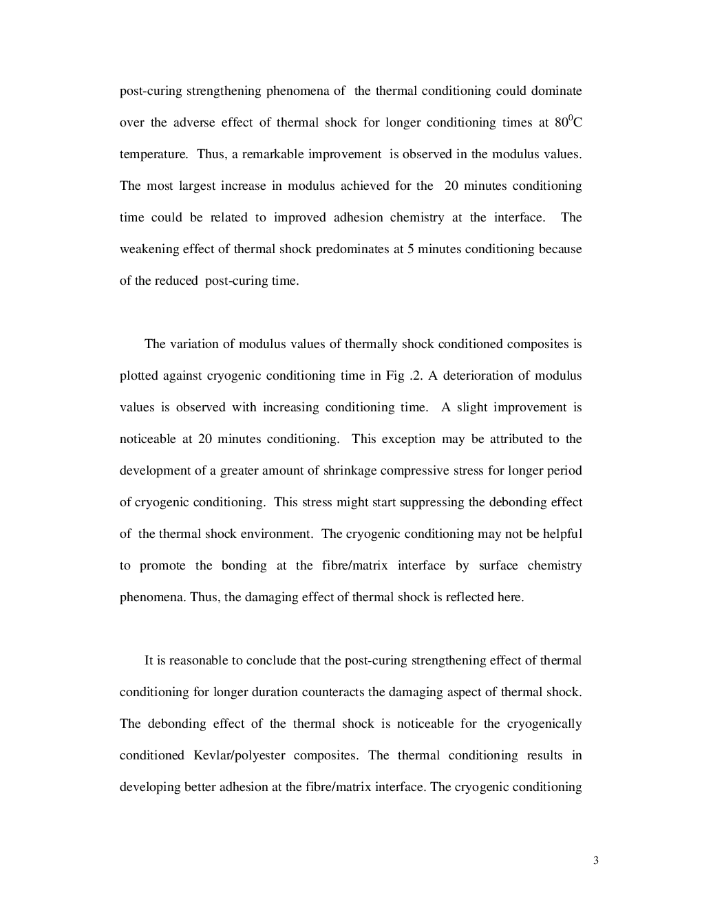 Effect Of Thermal Shock On Modulus Of Thermally And Cryogenically Conditioned Kevlar Polyester Composites - Page 4