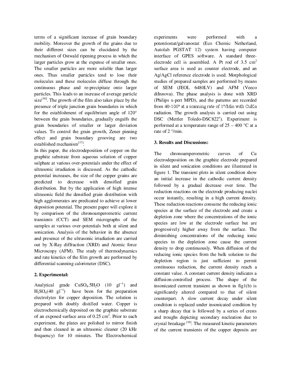 Electrochemical Synthesis Of Cu Thin Films Under Ultrasonic Irradiation The Effect On Ex-Situ Growth Behavior - Page 3