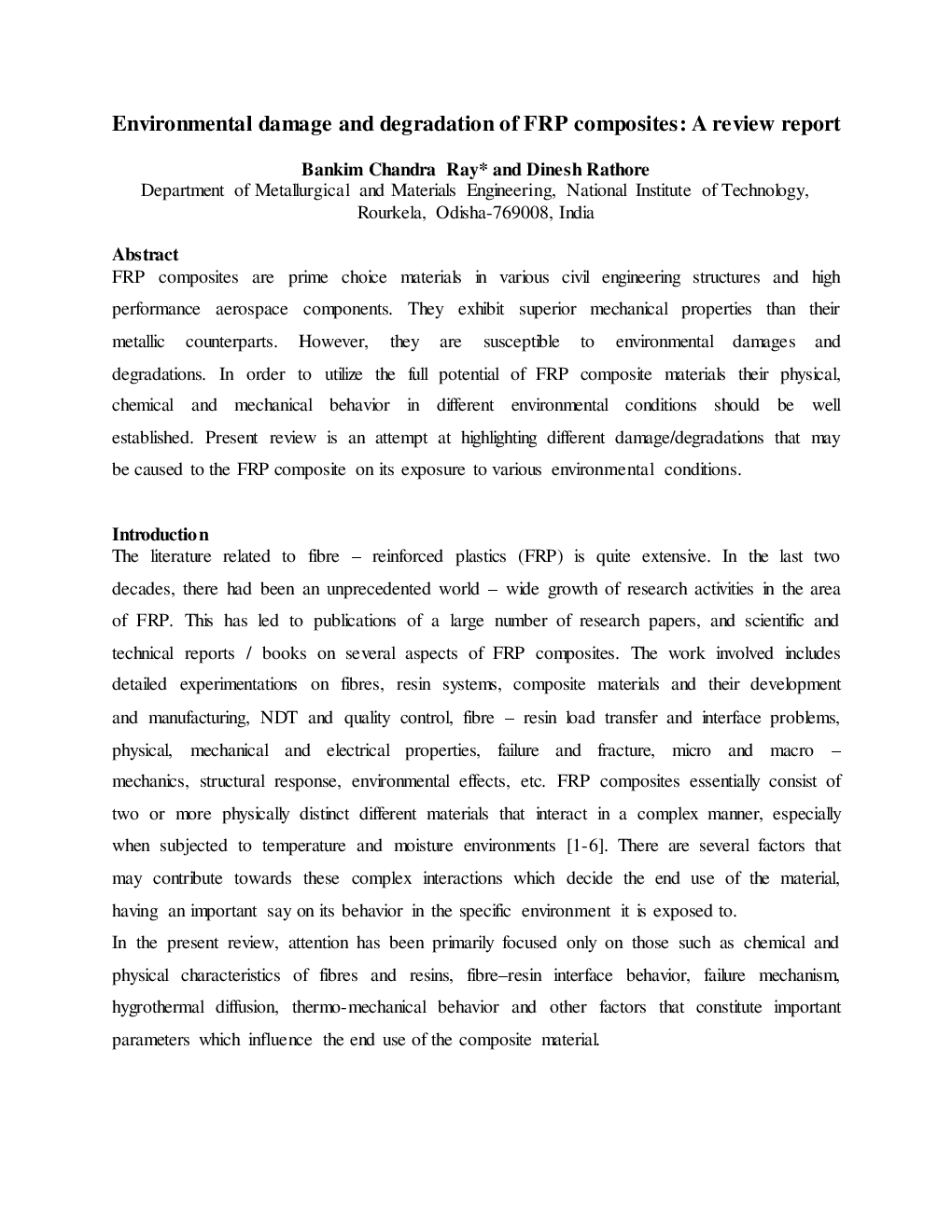 Environmental Damage And Degradation Of FRP Composites A Review Report - Page 2