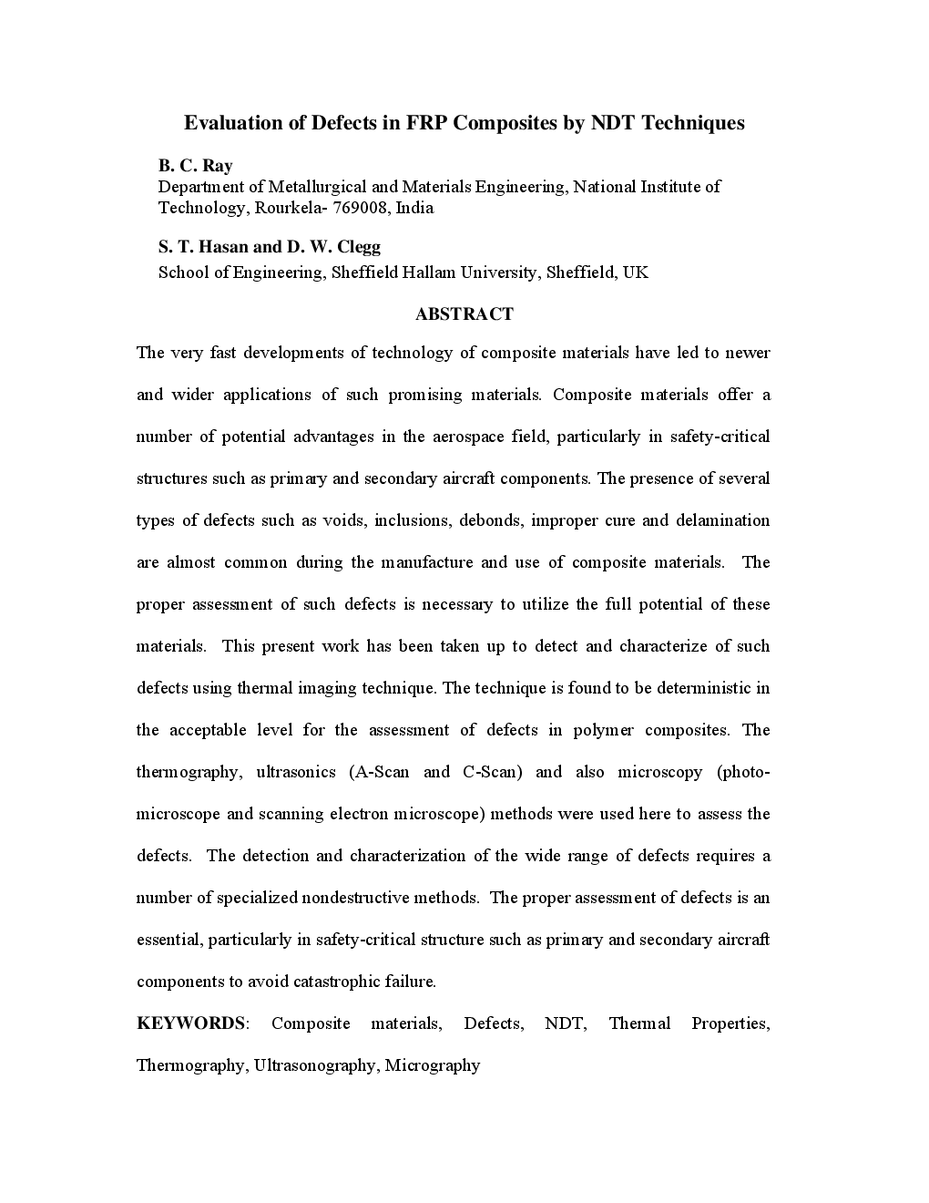Evaluation Of Defects In FRP Composites By NDT Techniques - Page 2