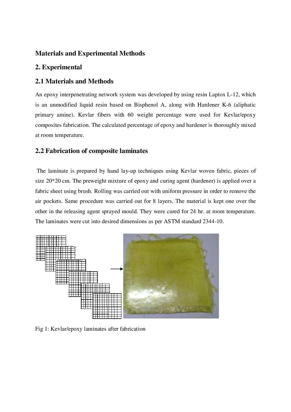 Experimental Study On Mechanical Behaviour And Microstructural Assessment Of Kevlarepoxy Composites At Liquid Nitrogen Temperature - Page 5
