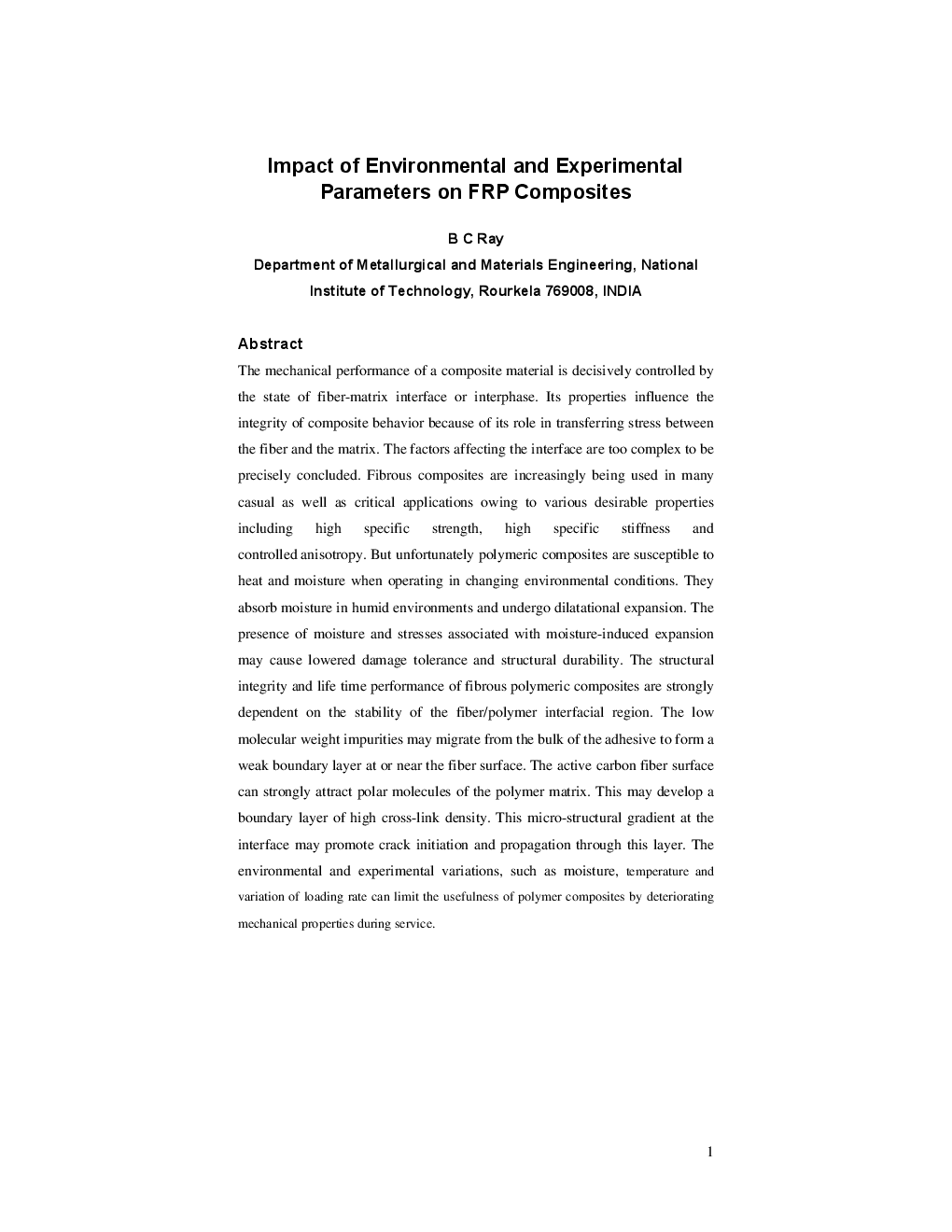 Impact Of Environmental And Experimental Parameters On FRP Composites - Page 2