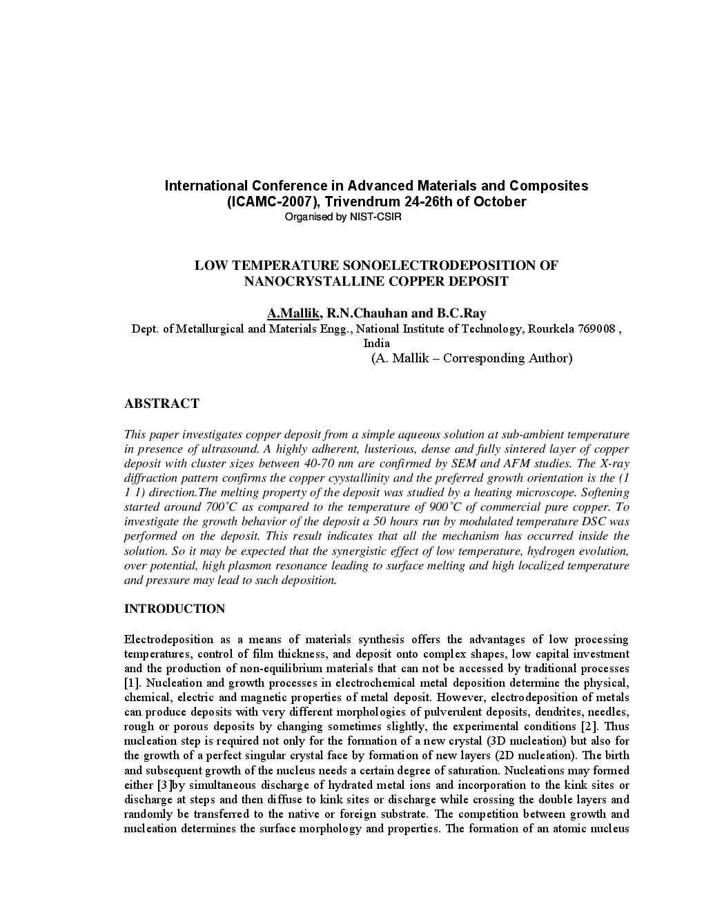 Low Temperature Sonoelectrodeposition Of Nanocrystalline Copper Deposit - Page 2
