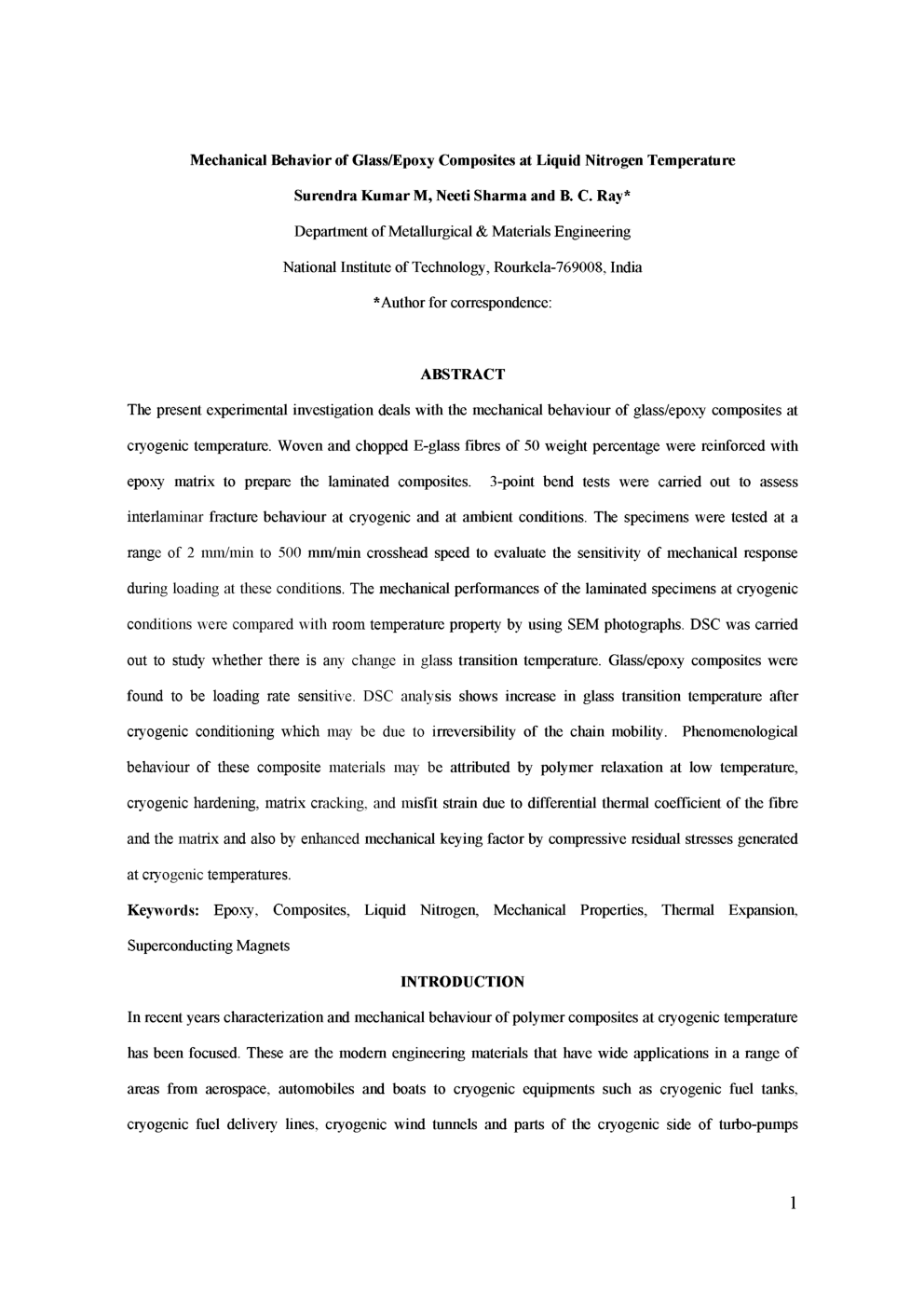 Mechanical Behavior Of Glass-Epoxy Composites At Liquid Nitrogen Temperature - Page 2