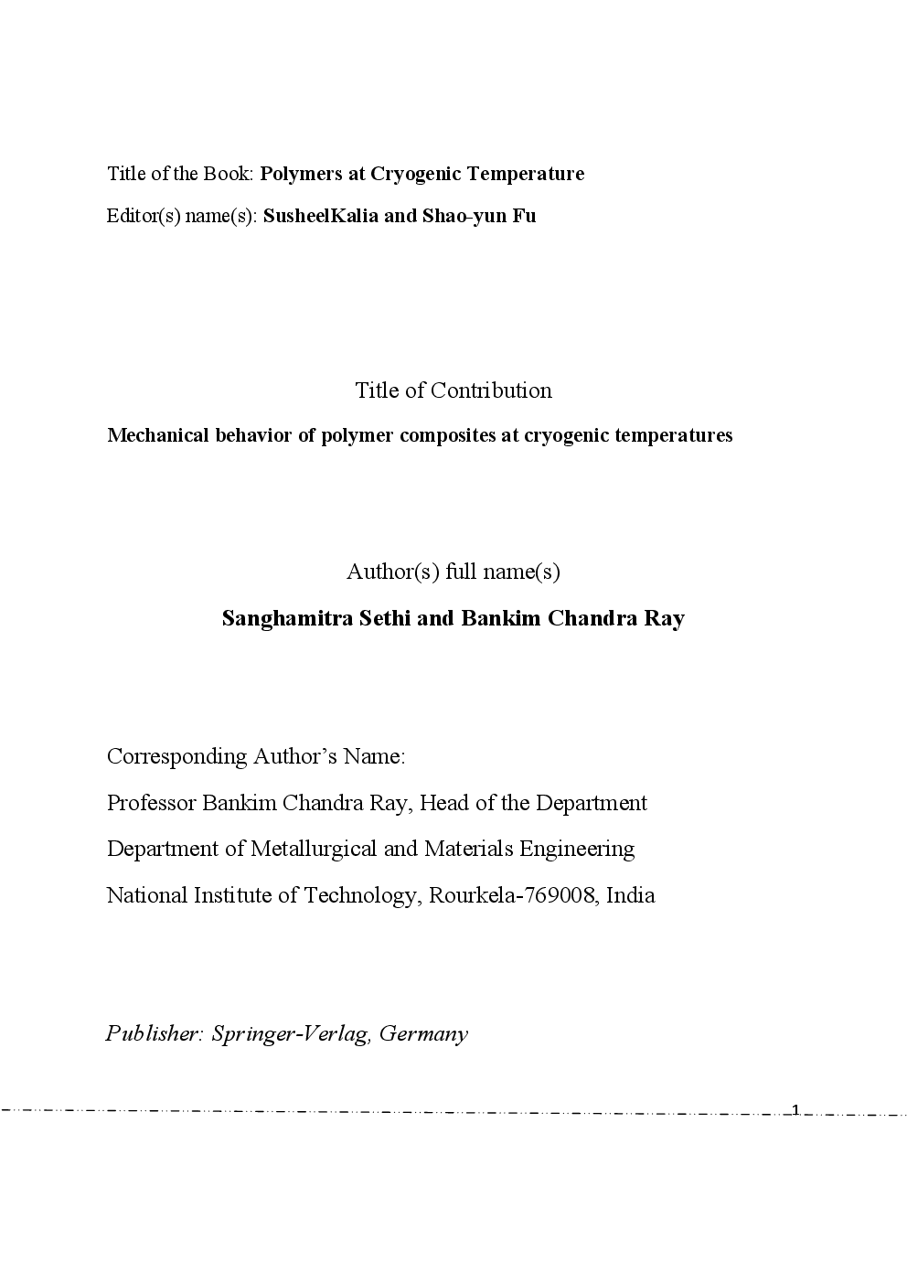 Mechanical Behavior Of Polymer Composites At Cryogenic Temperatures - Page 2