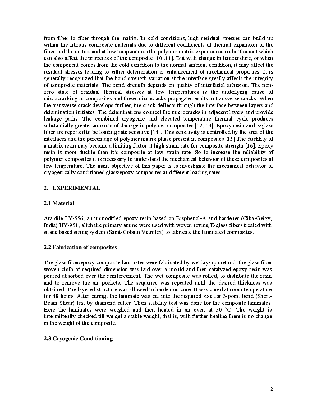 Mechanical Behaviour Of FRP Composites At Low Temperature - Page 3
