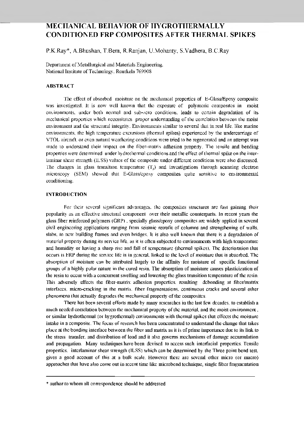 Mechanical Behaviour Of Hygrothermally Conditioned FRP Composites After Thermal Spikes - Page 2
