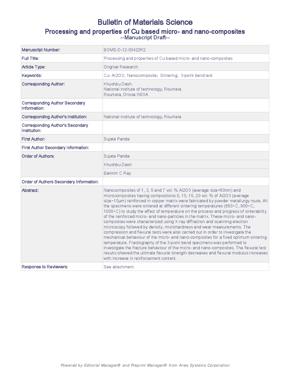 Processing And Properties Of Cu Based Micro- And Nano-Composites - Page 2