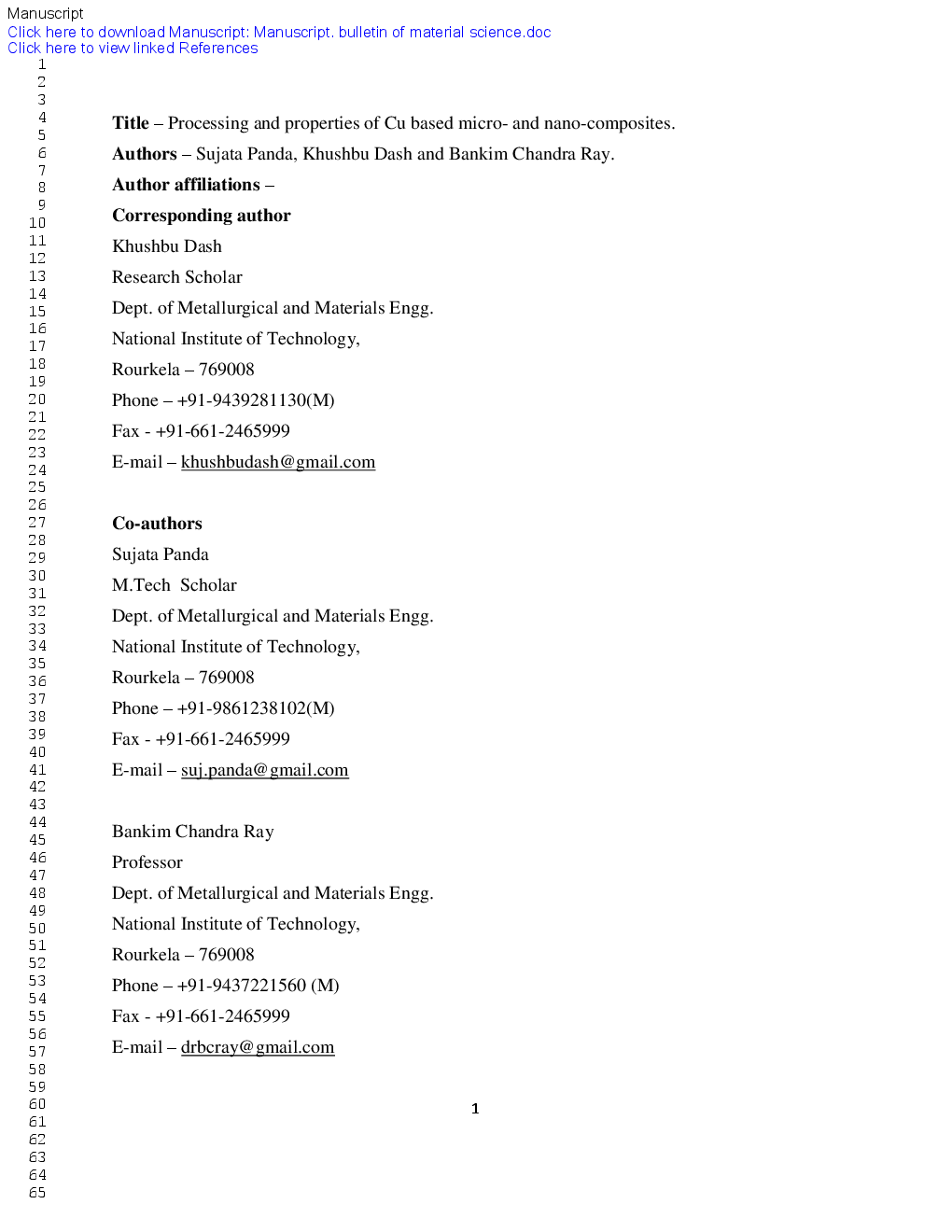 Processing And Properties Of Cu Based Micro- And Nano-Composites - Page 3