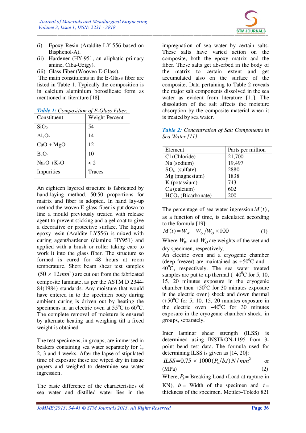 Response Of Sea Water Immersed GFRP Composite To Thermal Shock - Page 4